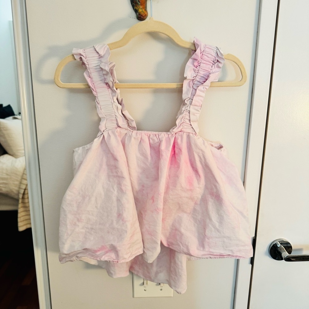 ZARA pink tie dye poplin top - Picture 2 of 6